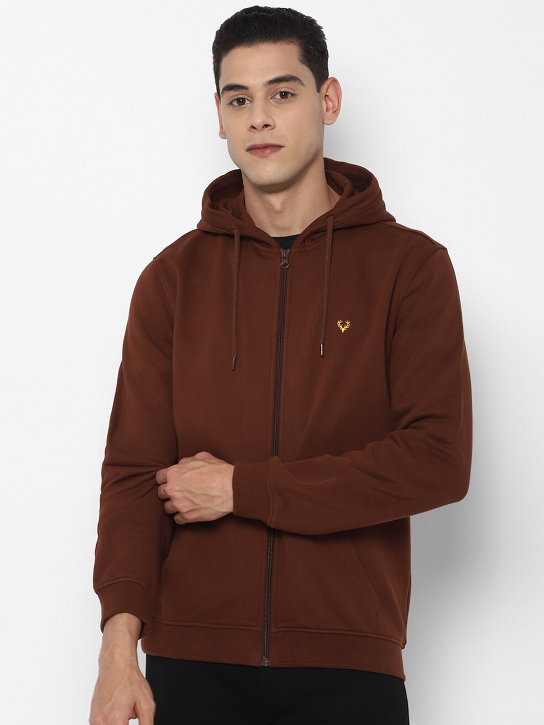 

Allen Solly Men Brown Hooded Sweatshirt
