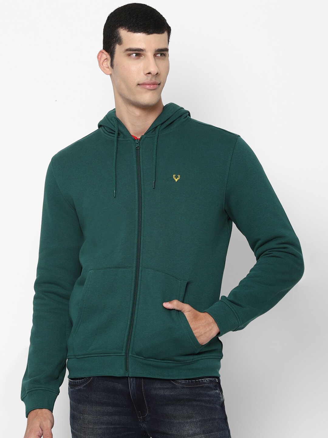 

Allen Solly Men Green Hooded Sweatshirt