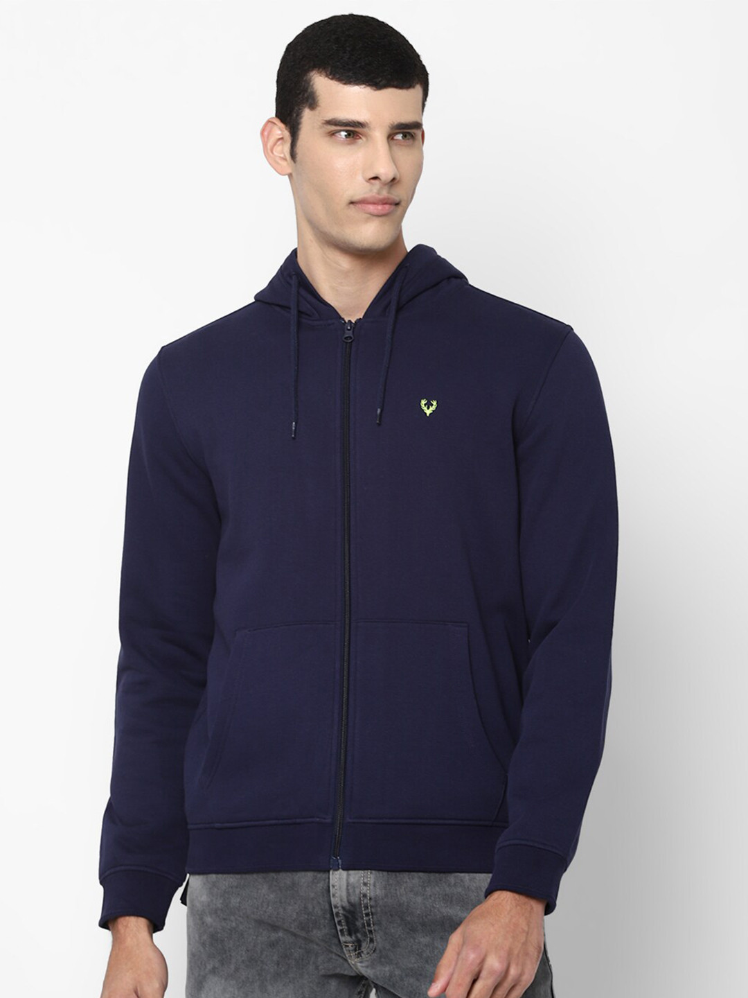 

Allen Solly Men Navy Blue Hooded Sweatshirt