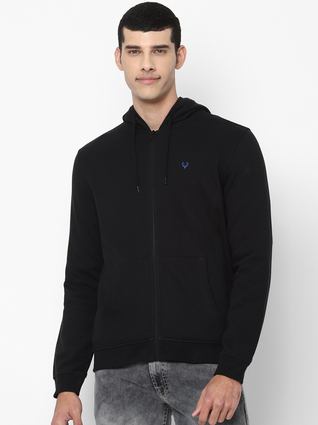 

Allen Solly Men Black Hooded Sweatshirt
