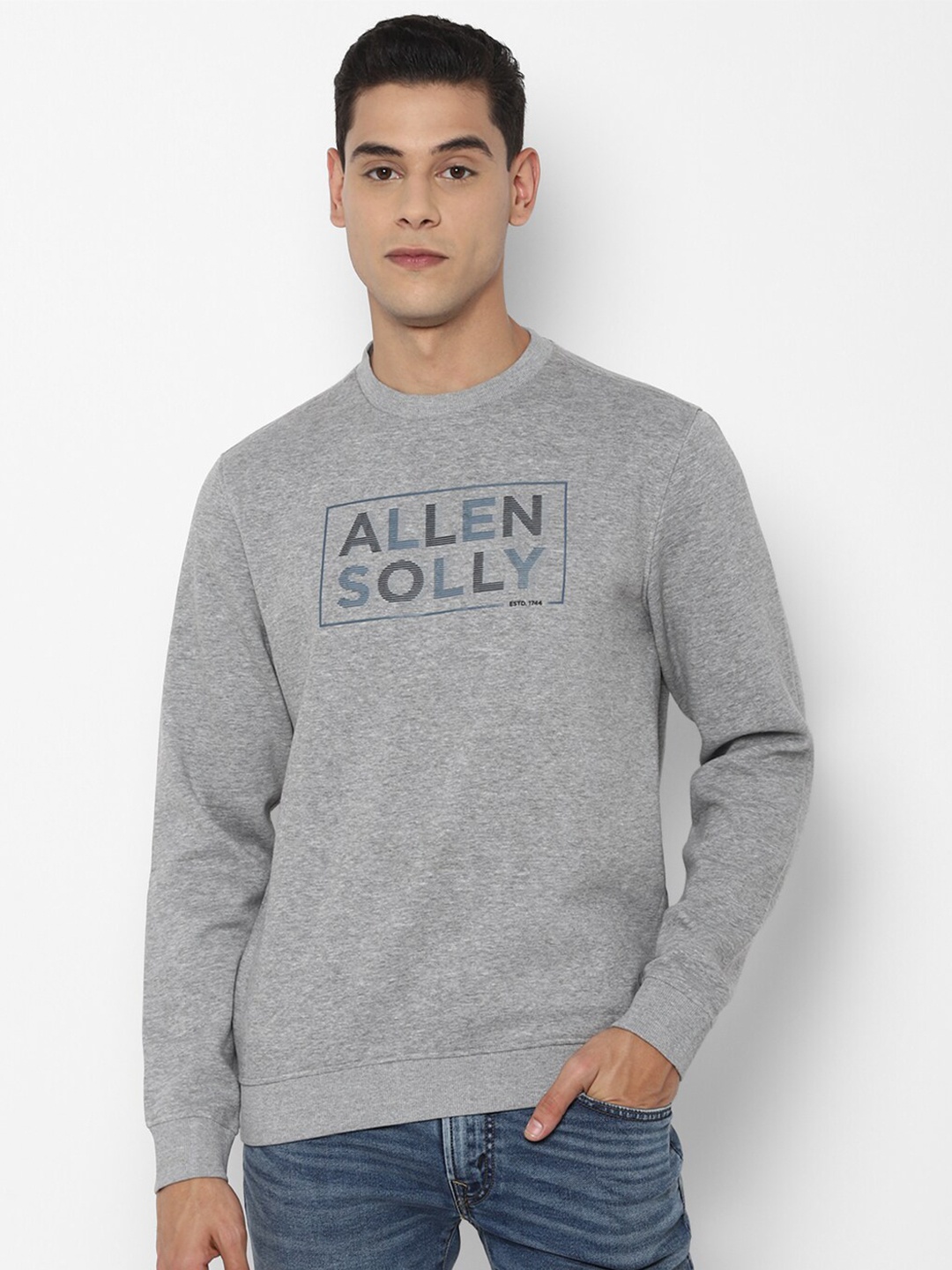 

Allen Solly Men Grey Printed Sweatshirt