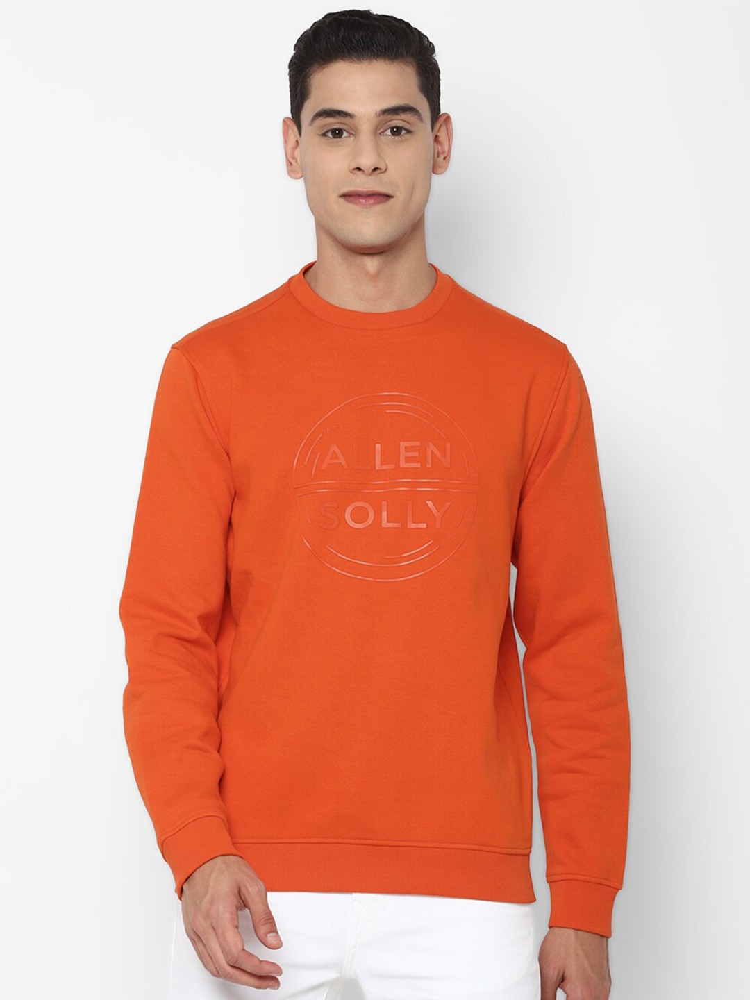 

Allen Solly Men Orange Printed Sweatshirt