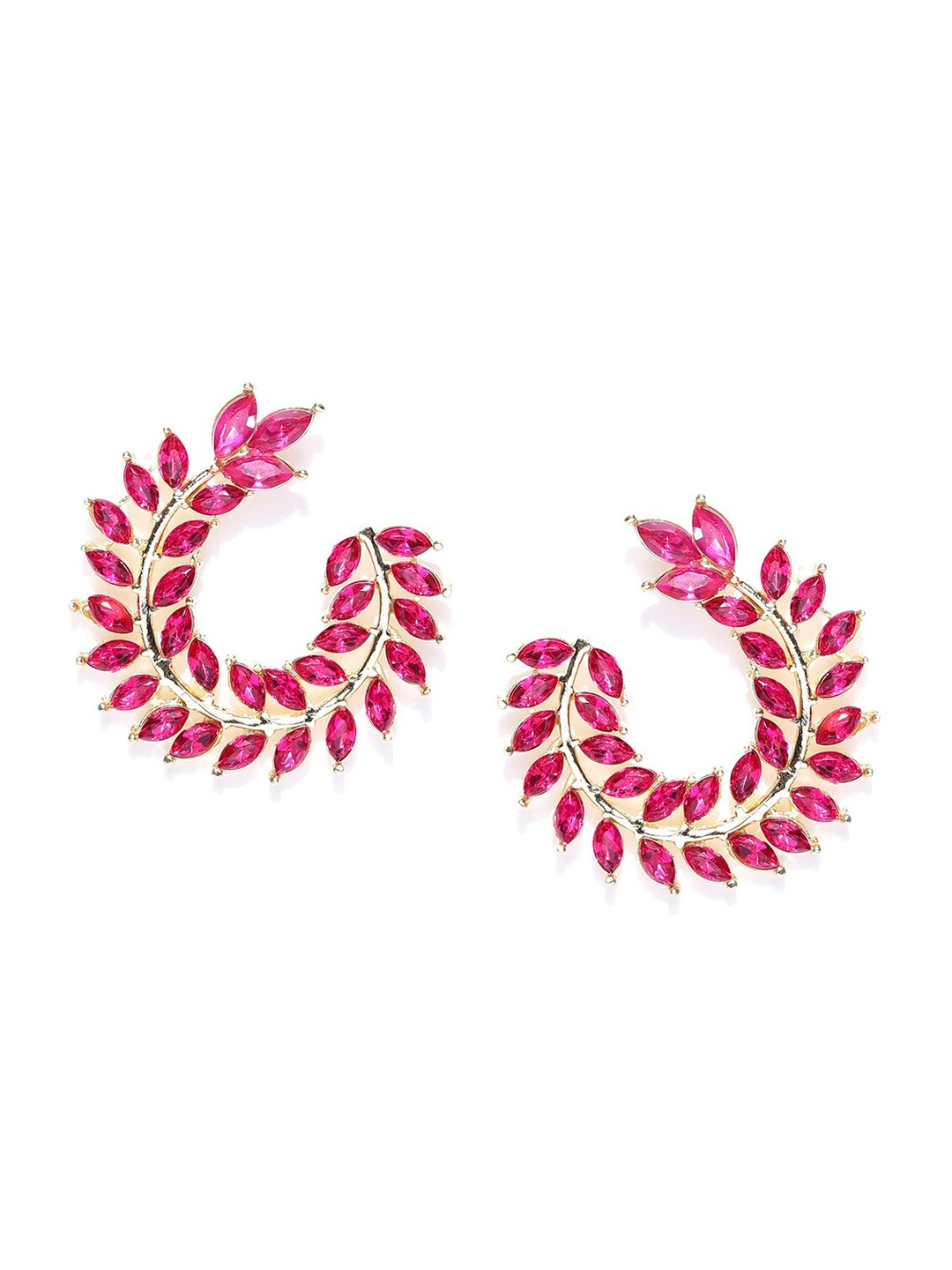 

Crunchy Fashion Pink Half Hoop Earrings