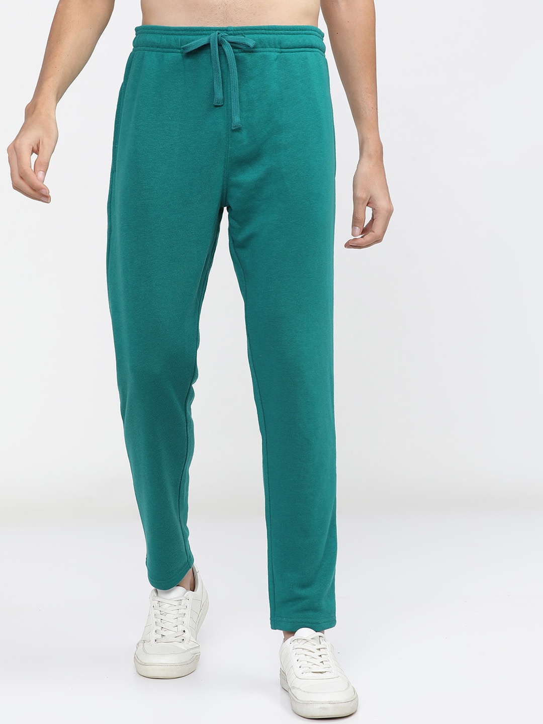 

HIGHLANDER Men Teal Blue Solid Slim-Fit Track Pants
