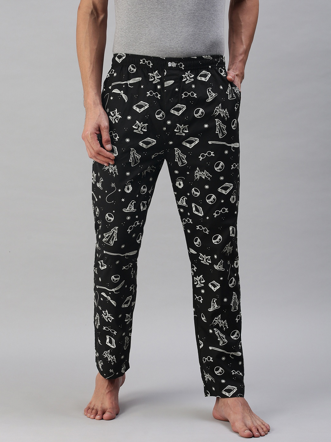 

The Souled Store Men Black Cotton Harry Potter Printed Lounge Pants