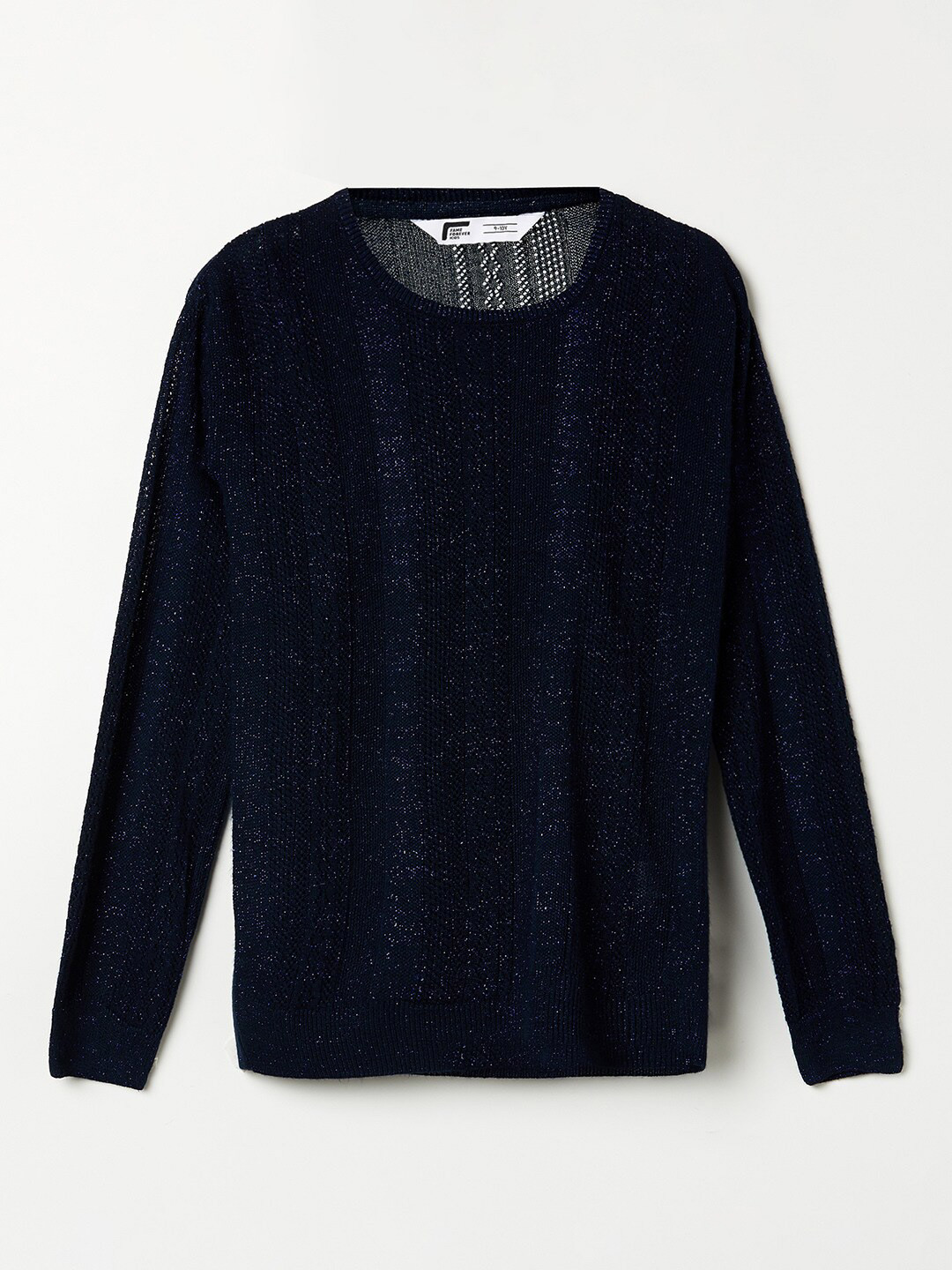 

Fame Forever by Lifestyle Girls Navy Blue Ribbed Pullover Sweaters