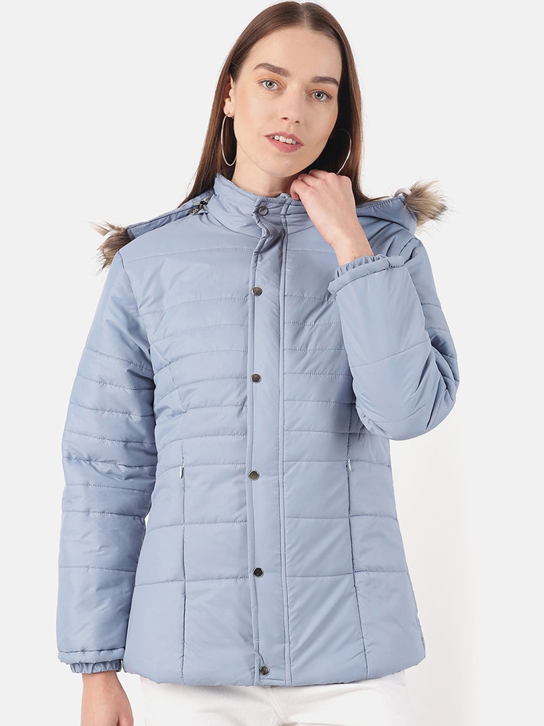 

VOXATI Women Blue Parka Jacket