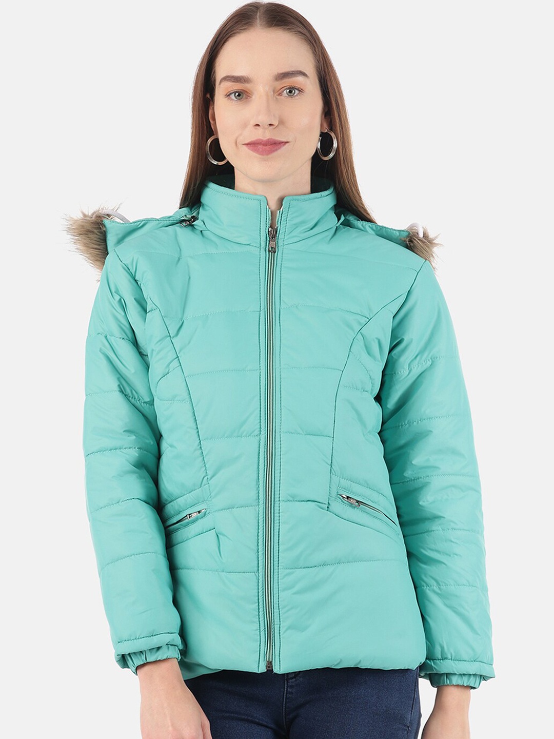 

VOXATI Women Green Parka Jacket