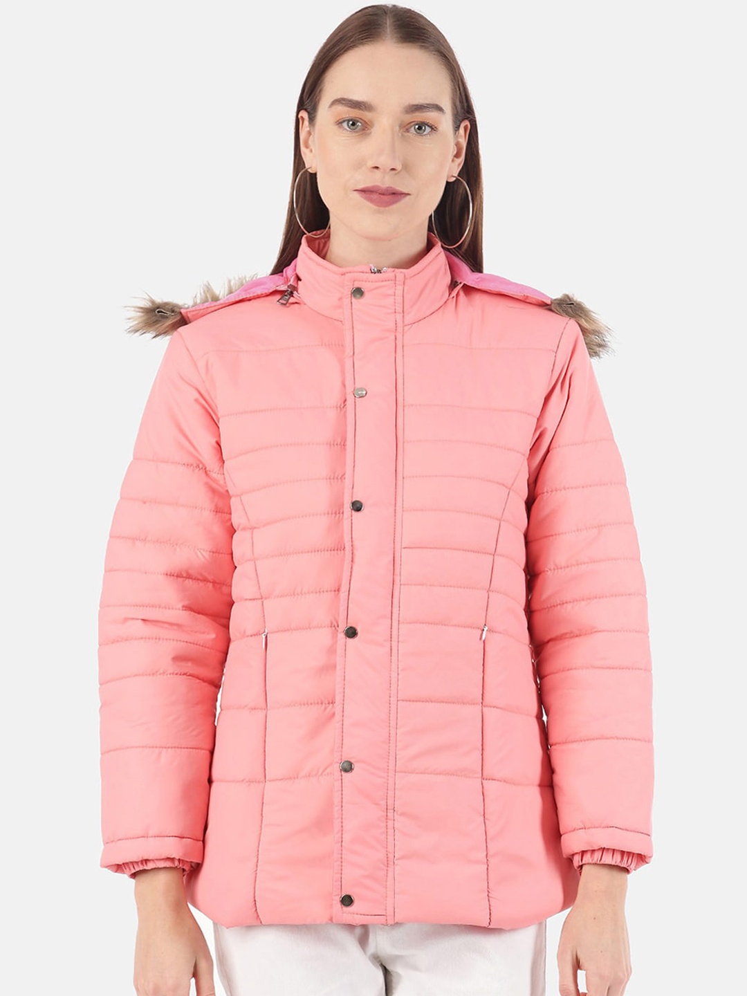 

VOXATI Women Pink Parka Jacket