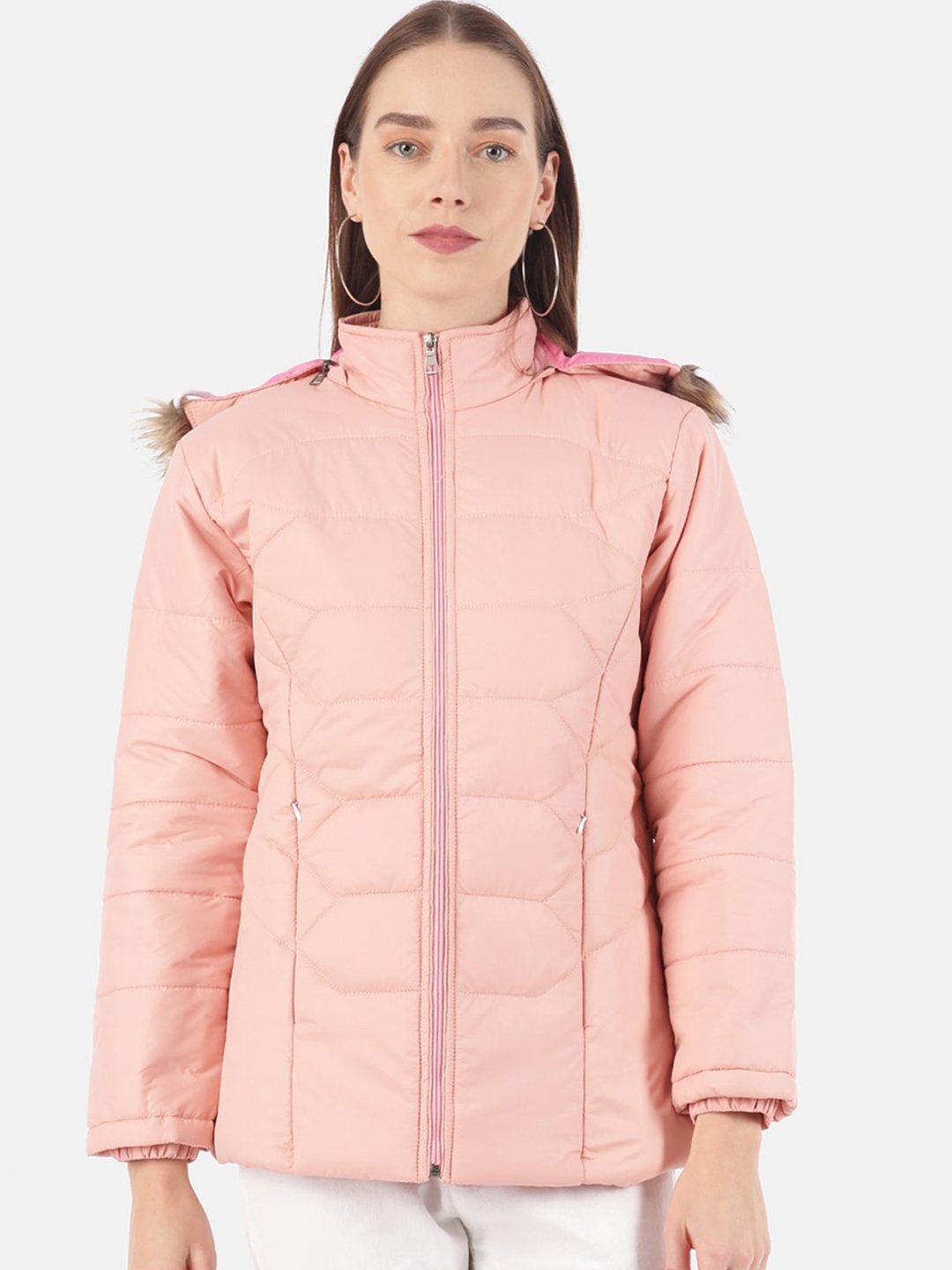 

VOXATI Women Pink Parka Jacket