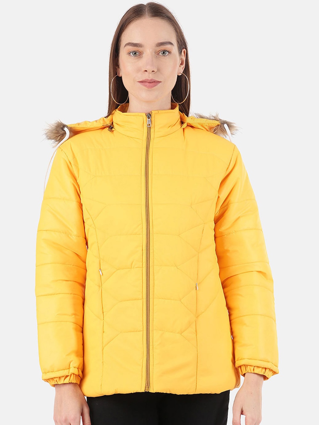 

VOXATI Women Yellow Parka Jacket