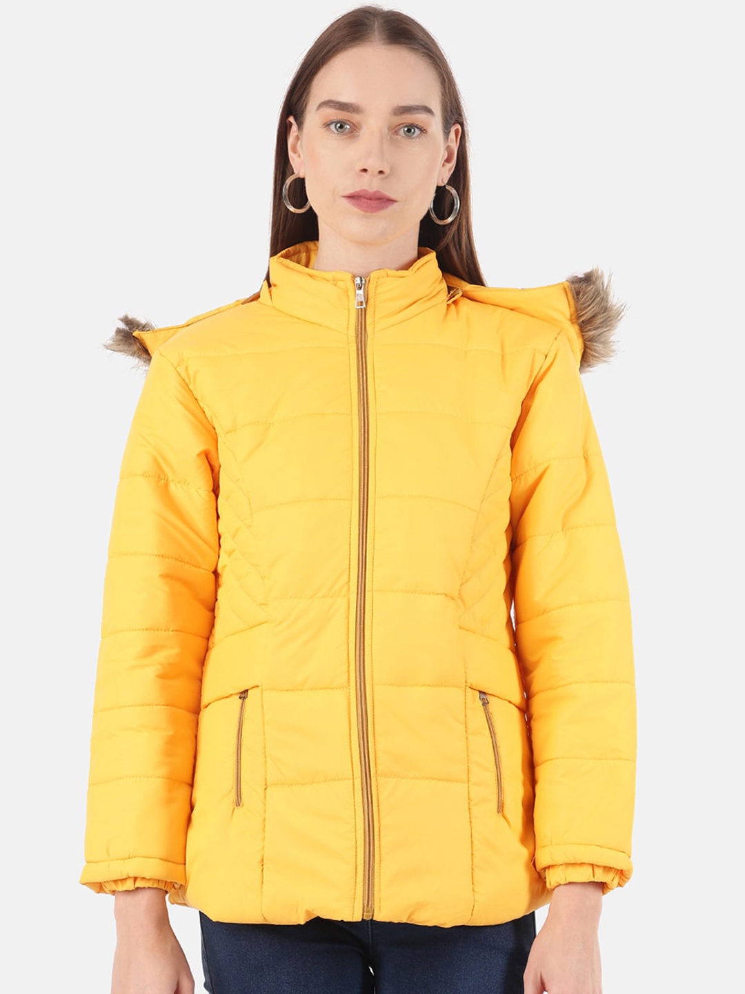 

VOXATI Women Yellow Parka Jacket