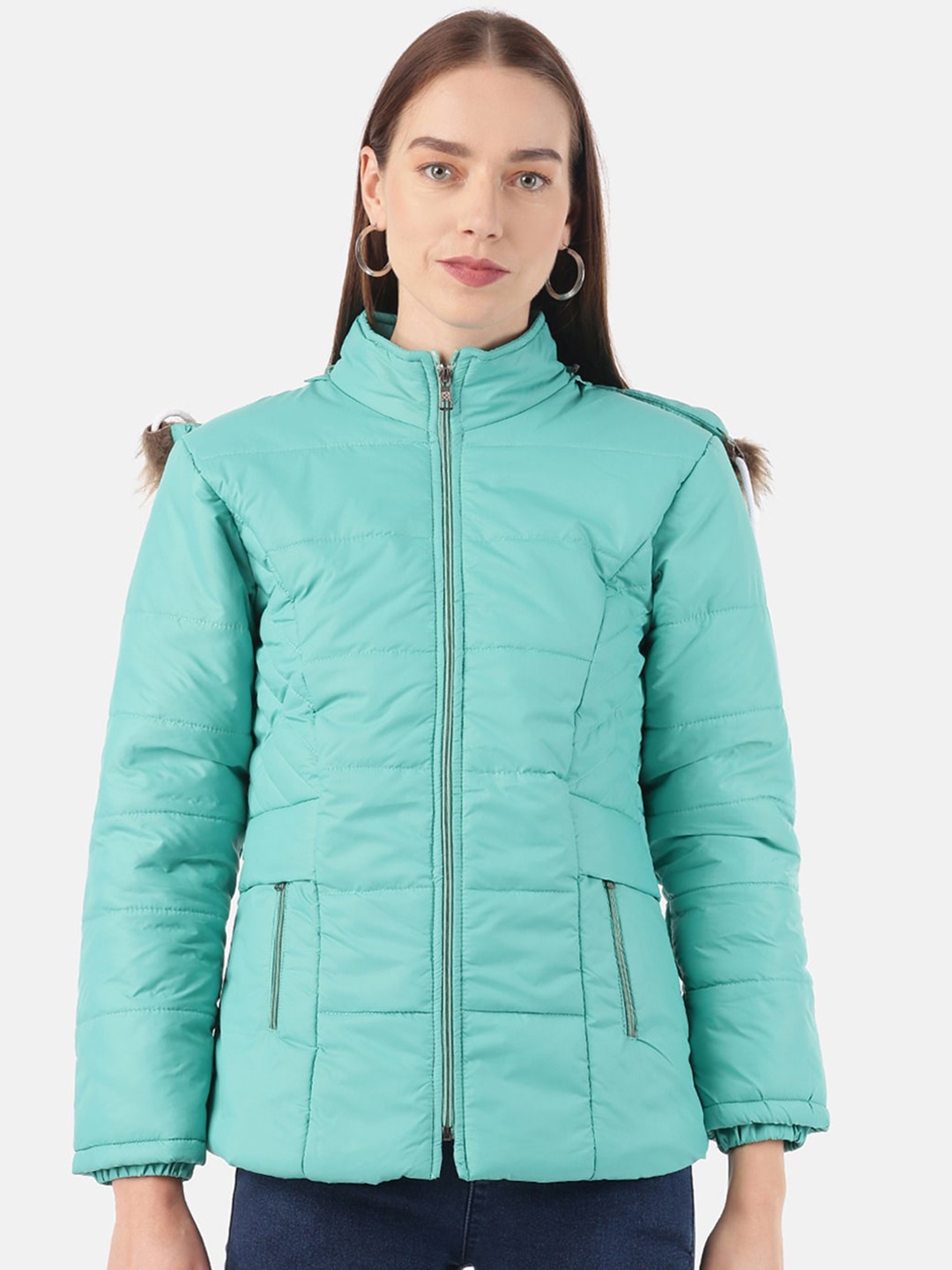 

VOXATI Women Green Padded Jacket