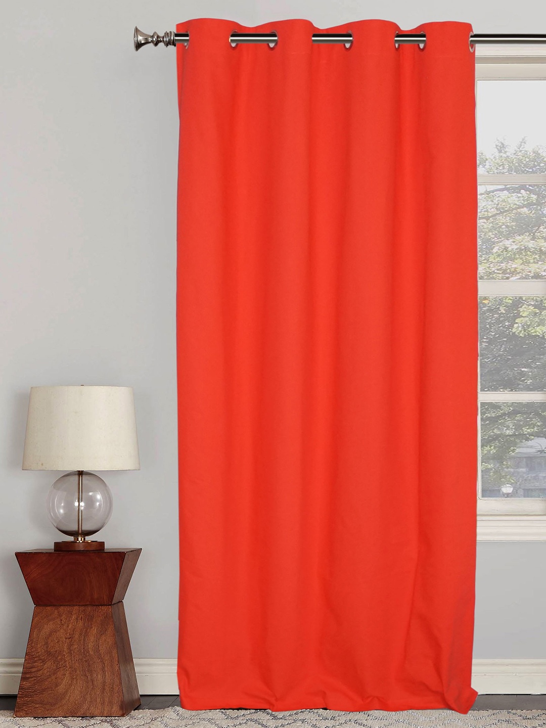 

Lushomes Red Long Door Pure Cotton Curtain