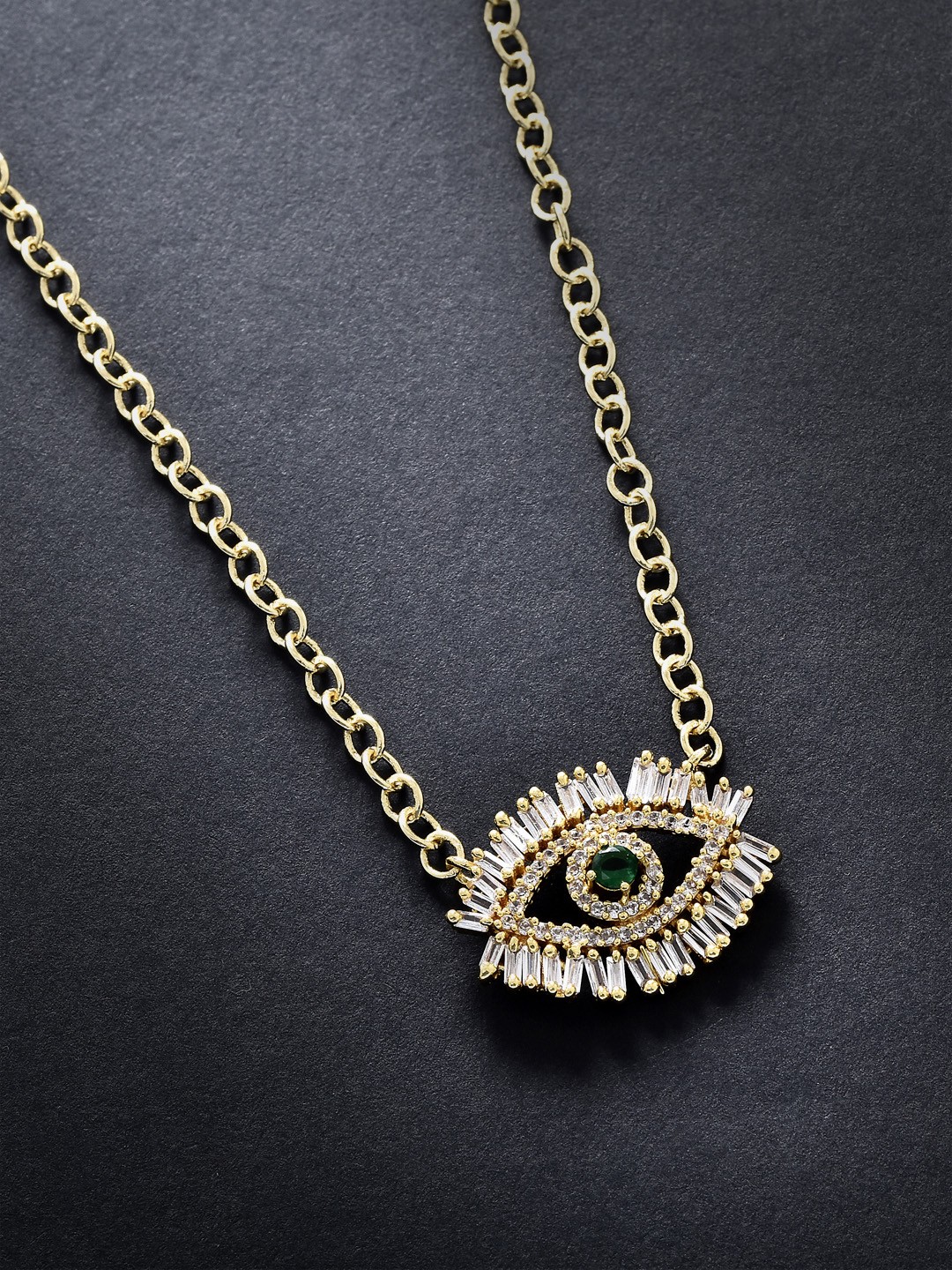 

MINUTIAE Gold-Plated & Green Brass Bohemian Necklace