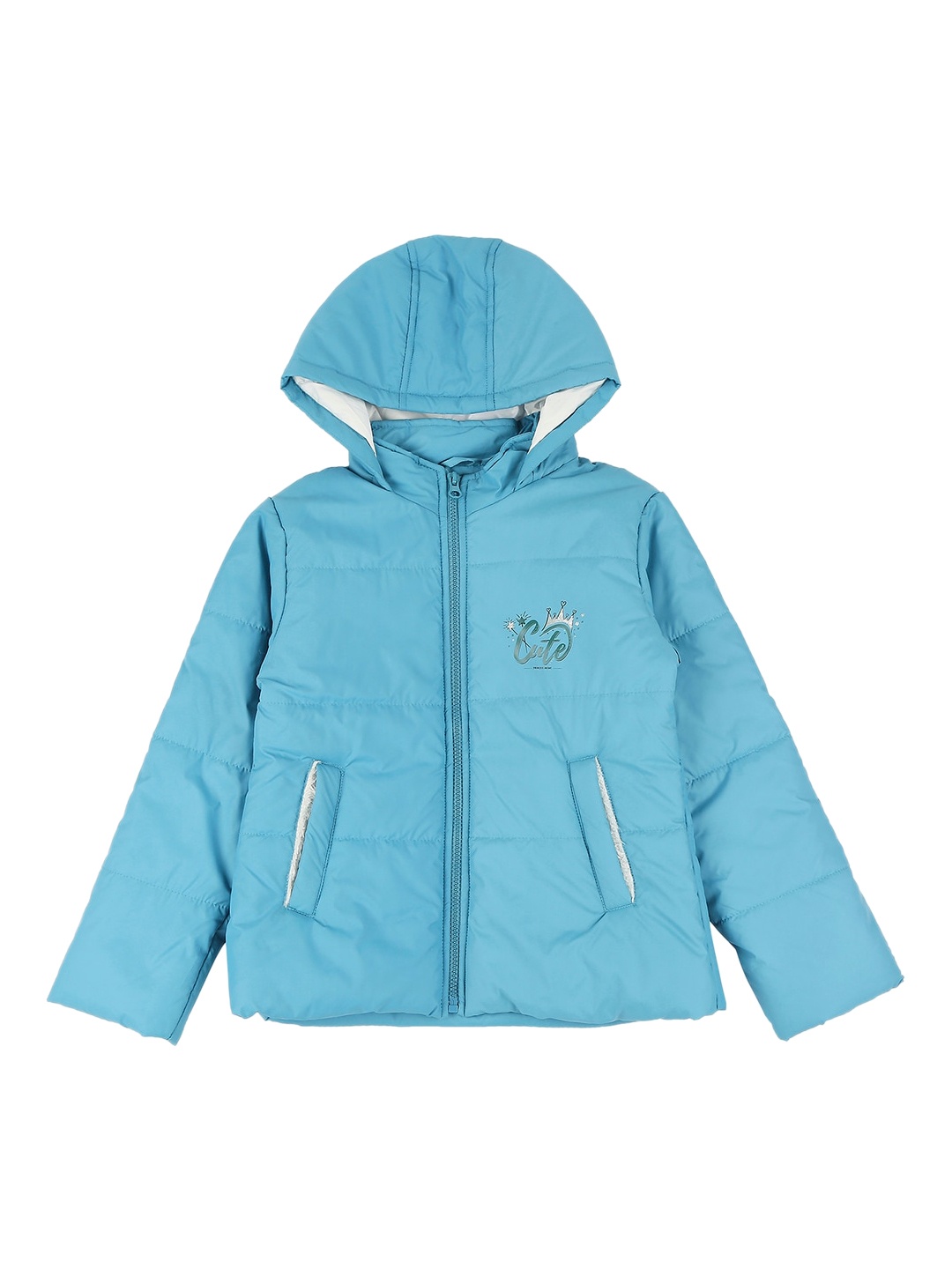 

Zeel Girls Blue Solid Lightweight Puffer Jacket