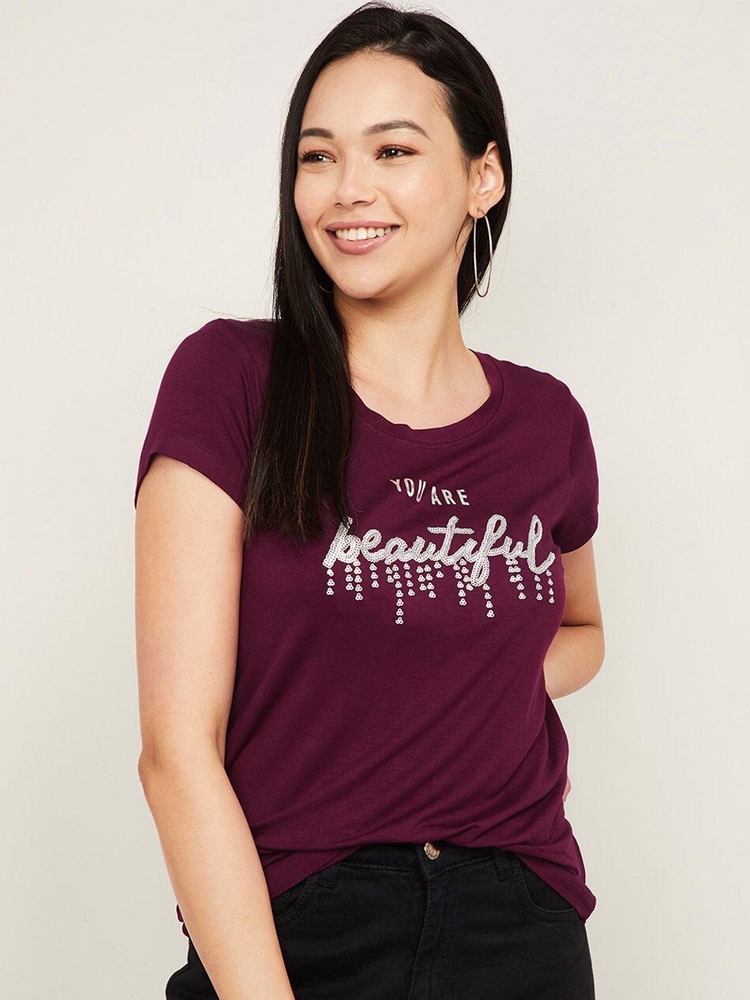 

Fame Forever by Lifestyle Women Purple Printed Top