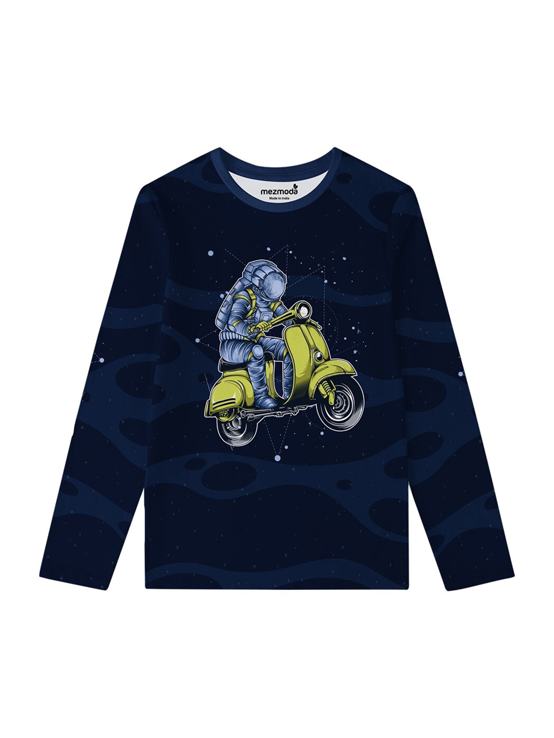 

mezmoda Boys Navy Blue Printed T-shirt