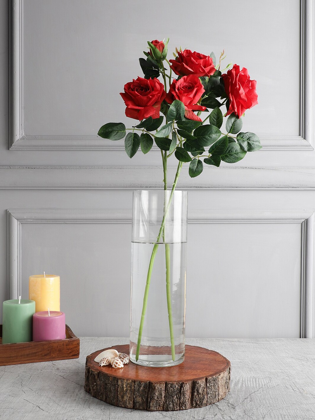 

OddCroft Set Of 2 Artificial Rose Sticks, Red