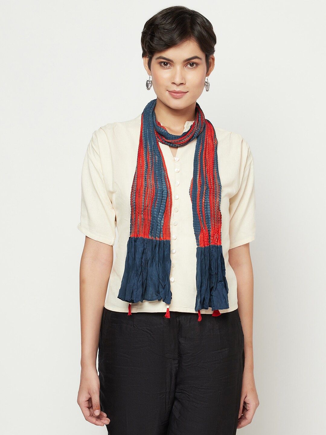 

Fabindia Women Blue & Red Tie & Dye Stole