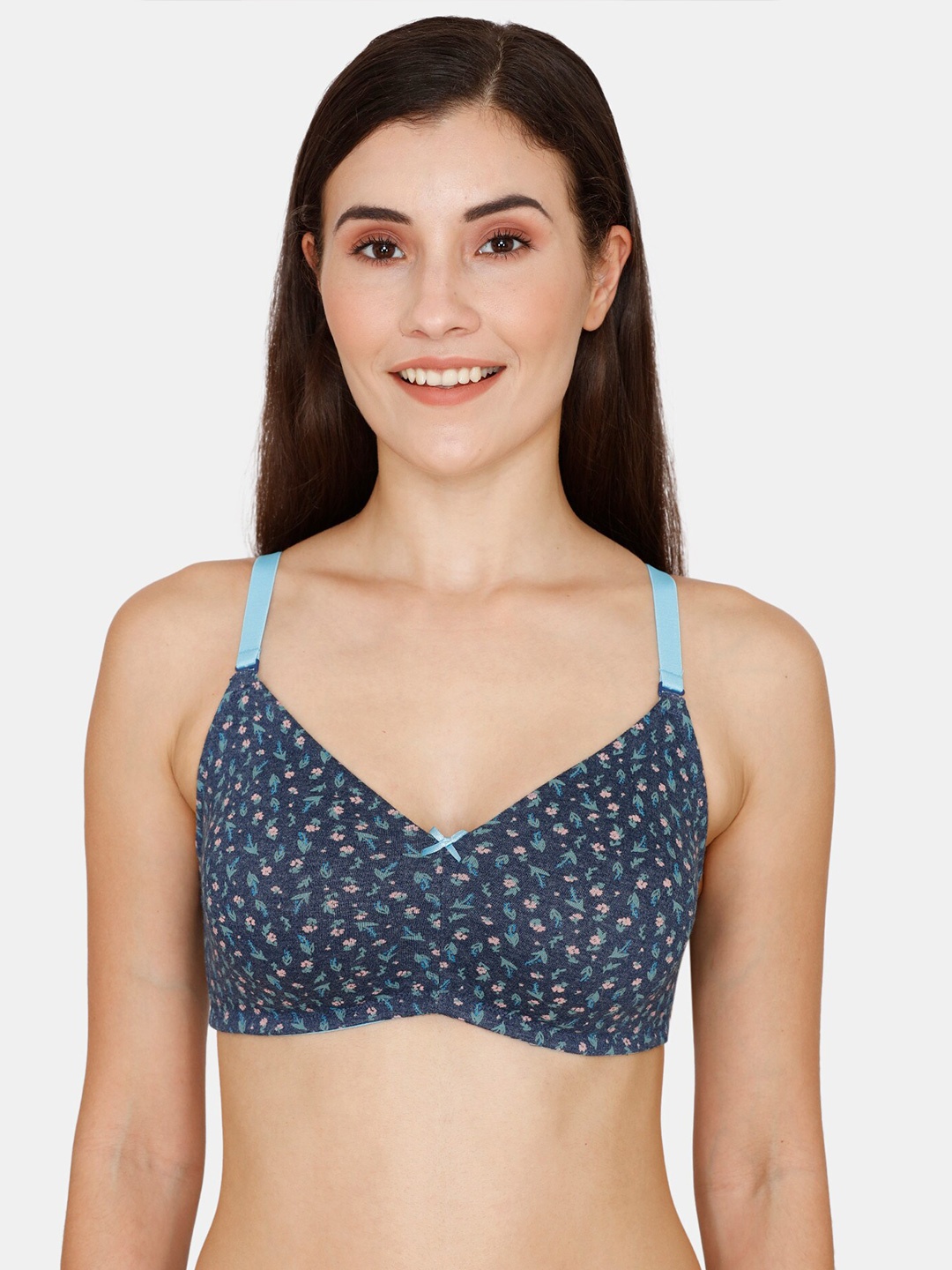 

Rosaline by Zivame Blue & Green Floral T-shirt Bra RO1032FASH0BLUE