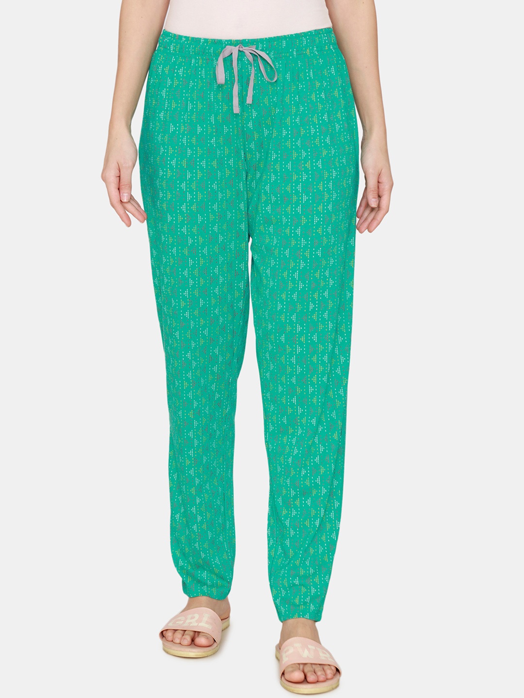 

Rosaline by Zivame Women Green Printed Lounge Pants