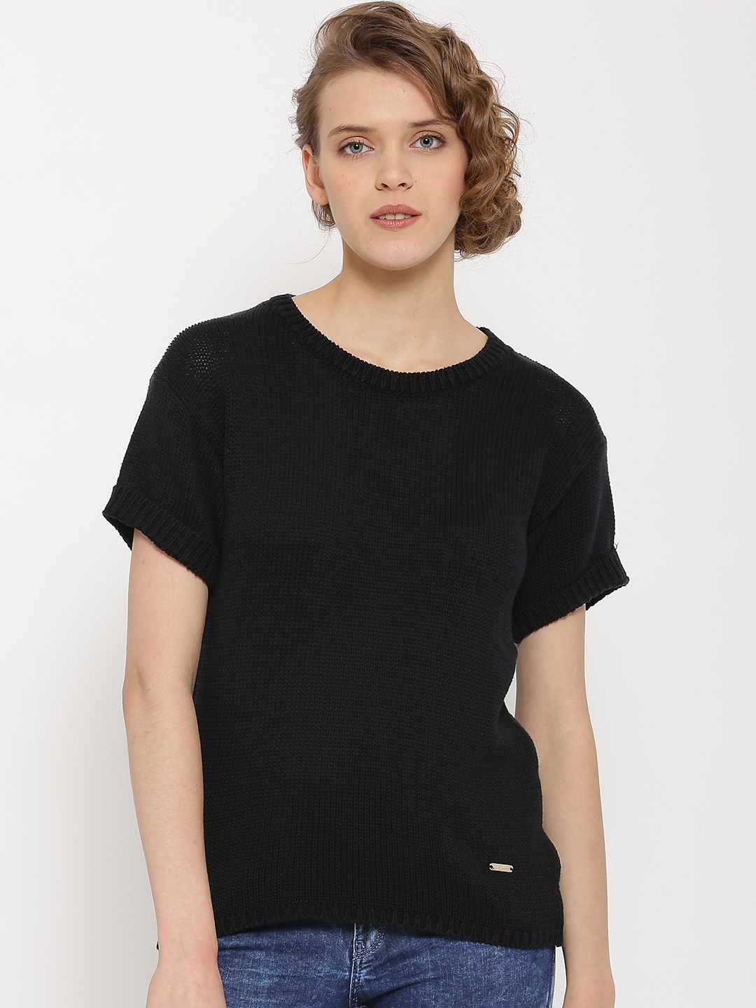 

Flying Machine Women Black Patterned Sweater