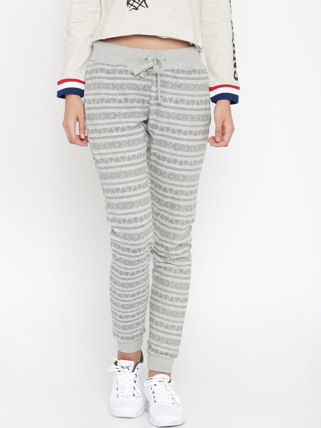 

Flying Machine Grey Printed Jogger Jeggings