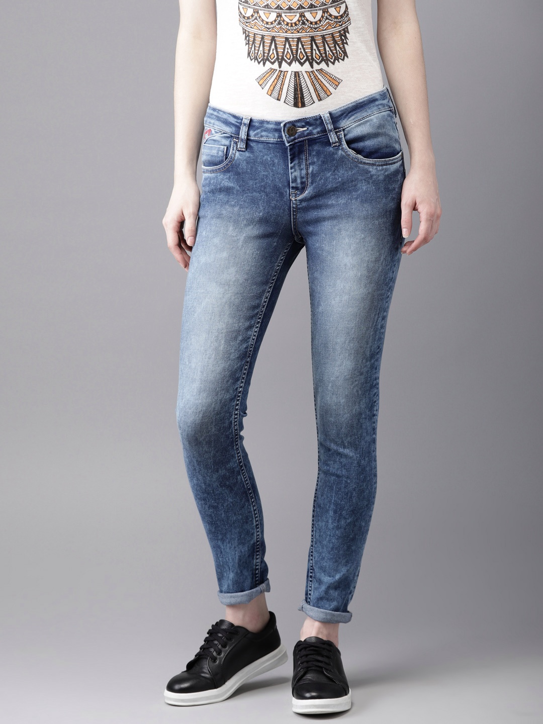 

Flying Machine Women Blue Twiggy Fit Stretchable Jeans