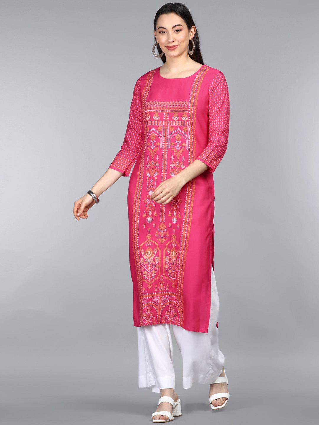 

AHIKA Women Pink Ethnic Motifs Printed Kurta