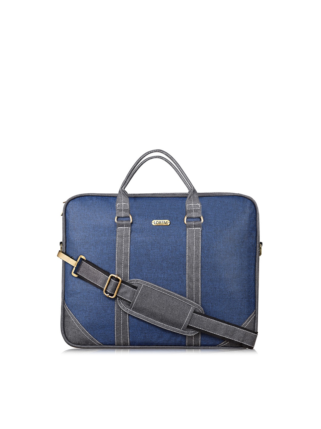 

LOREM Unisex Blue & Grey Textured Messenger Bag