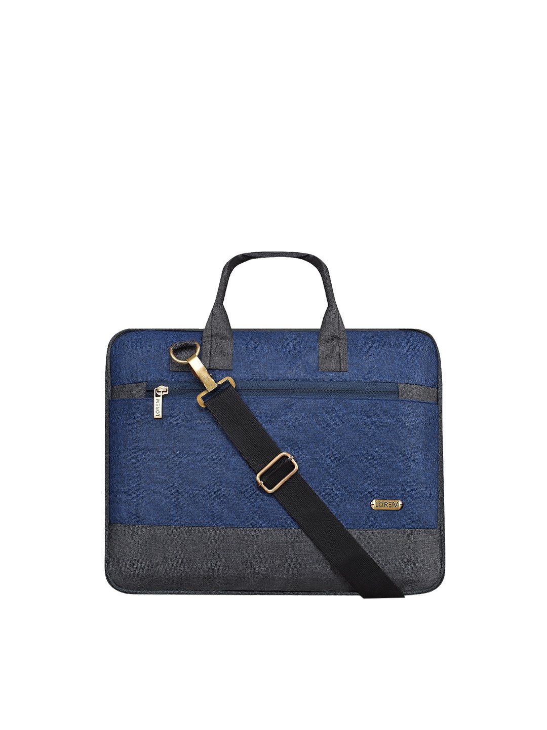 

LOREM Unisex Blue & Grey Textured Messenger Bag