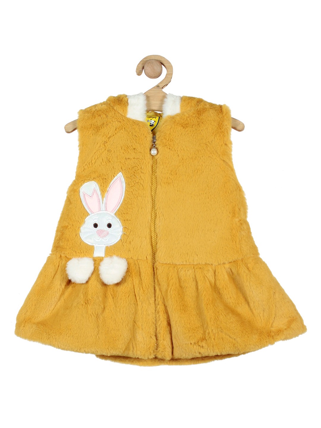 

Lil Lollipop Girls Mustard Yellow Fleece Hooded Tailored Jacket