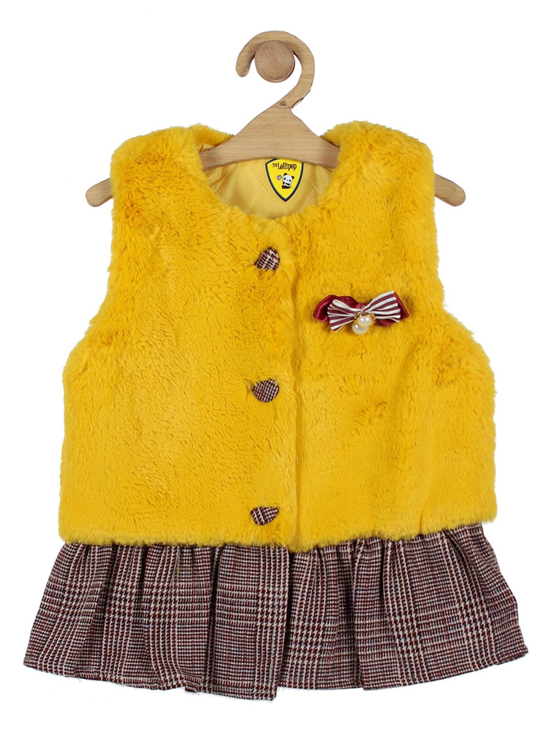 

Lil Lollipop Girls Yellow Longline Pure Cotton Padded Jacket