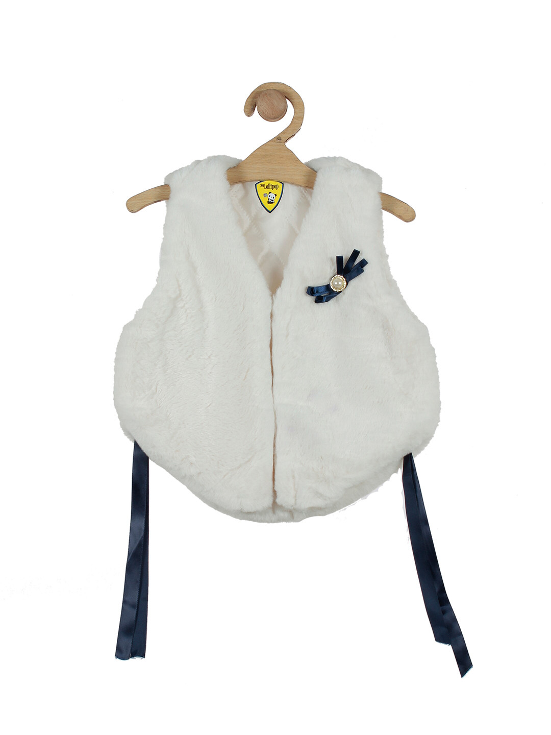 

Lil Lollipop Girls White Pure Cotton Ribbon Padded Jacket