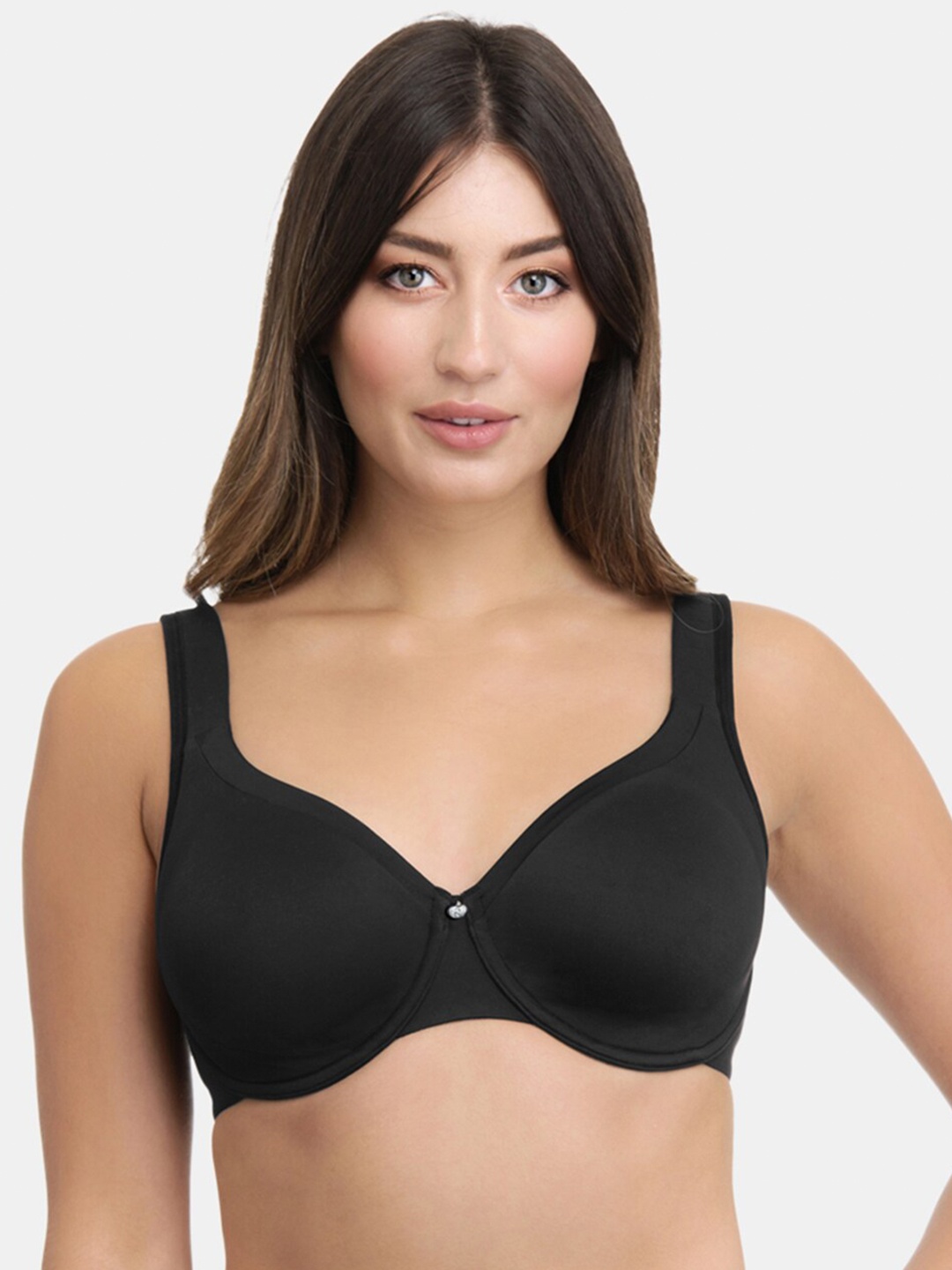 

Amante Solid Non Padded Wired Contour Super Support Bra - BRA77701, Black