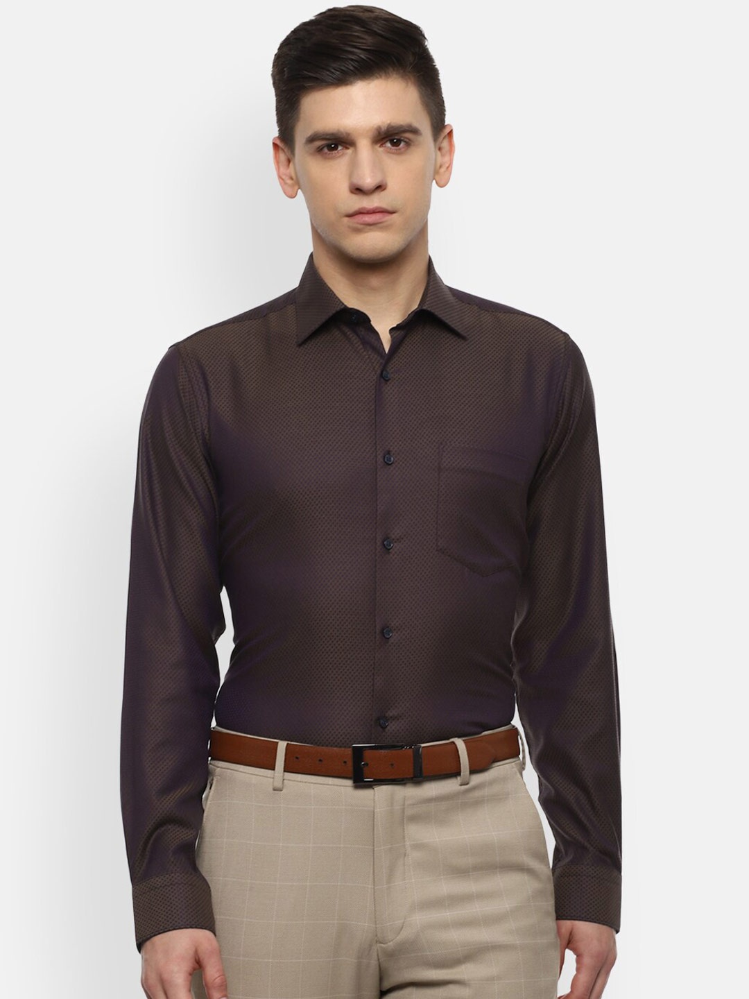 

Van Heusen Men Purple Opaque Formal Shirt