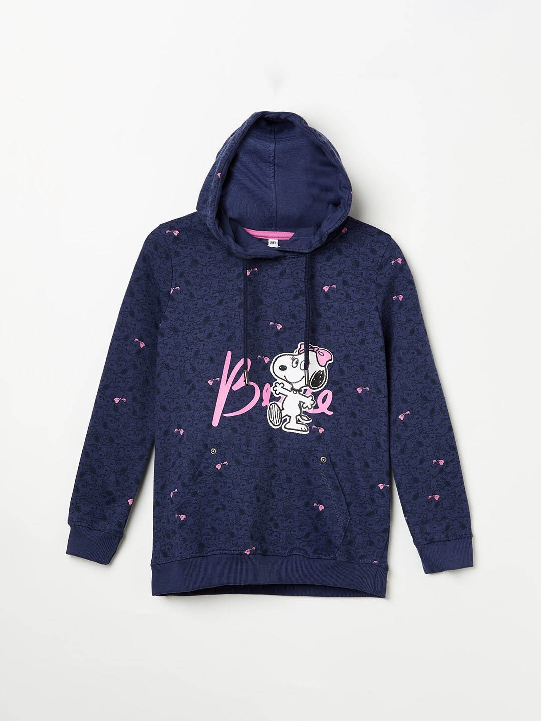 

Denimize by Fame Forever Girls Navy Blue Printed Hooded Sweatshirt