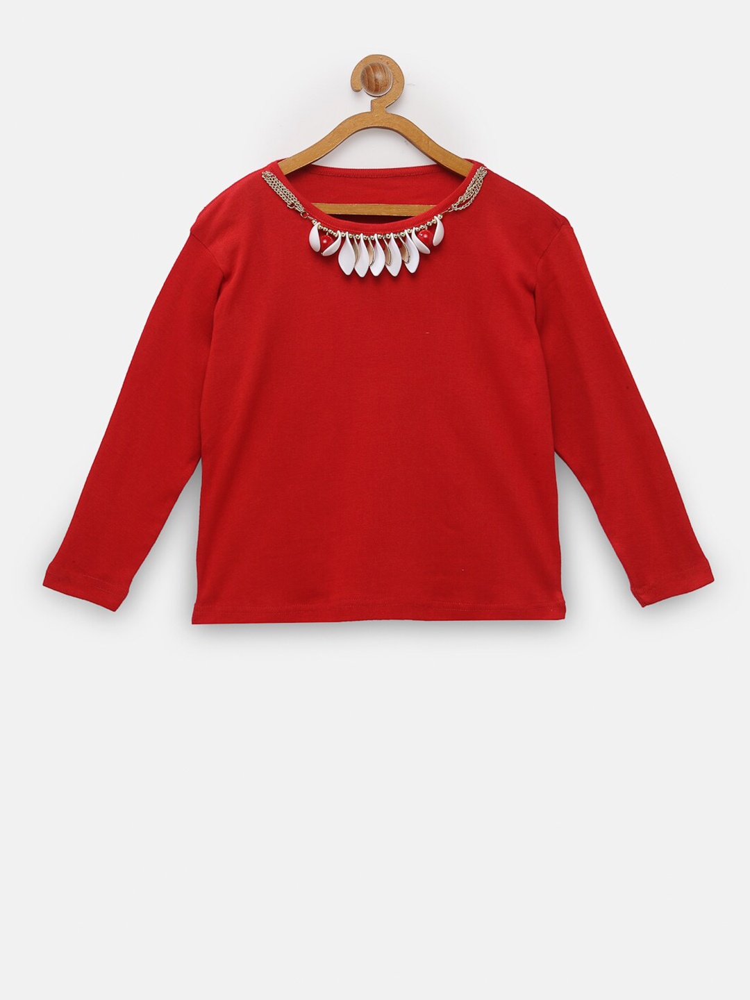 

NYNSH Girls Red Applique T-shirt
