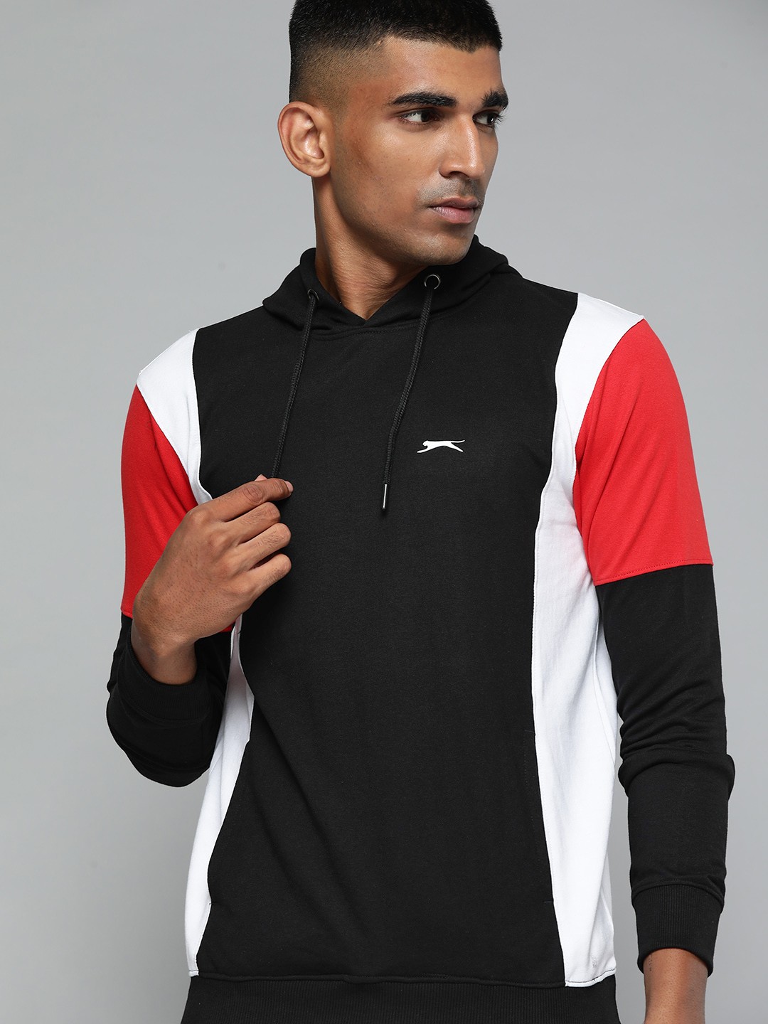 

Slazenger Men Black & Red Colourblocked Athleisure Sweatshirt