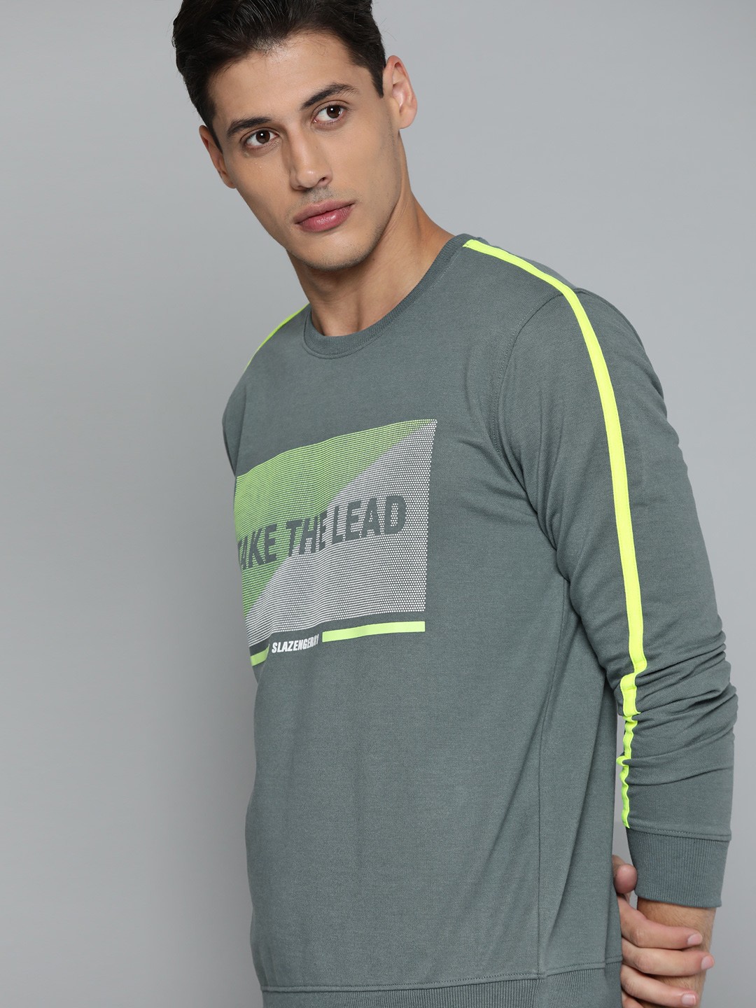 

Slazenger Men Grey Printed Sweatshirt