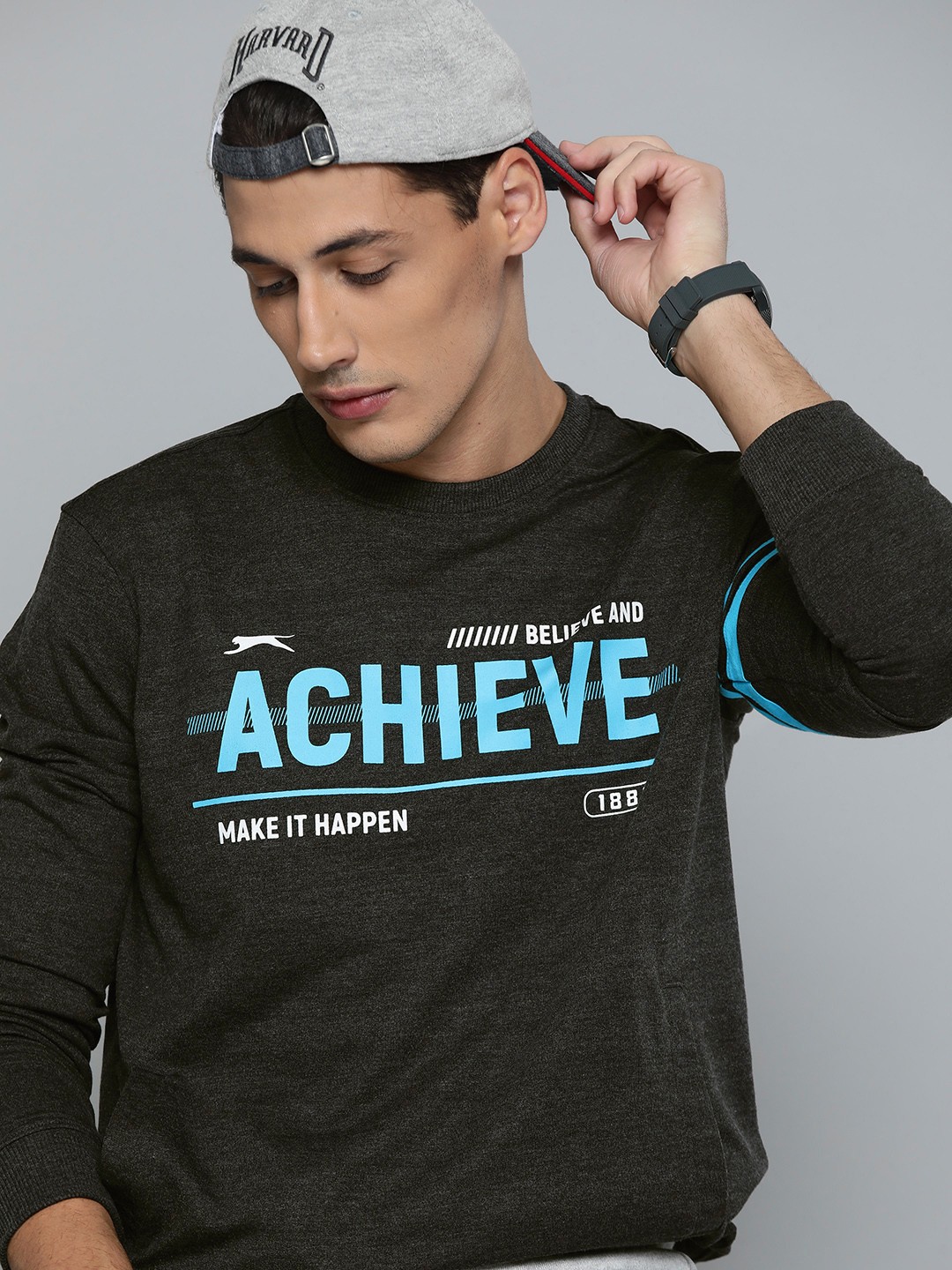 

Slazenger Men Charcoal Printed Sweatshirt