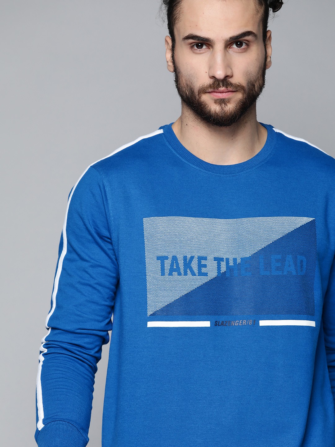 

Slazenger Men Blue Printed Athleisure Sweatshirt