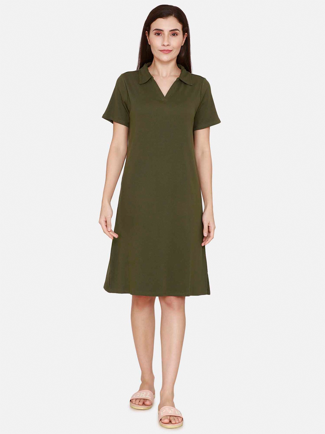 

Zivame Women Nightdress, Olive