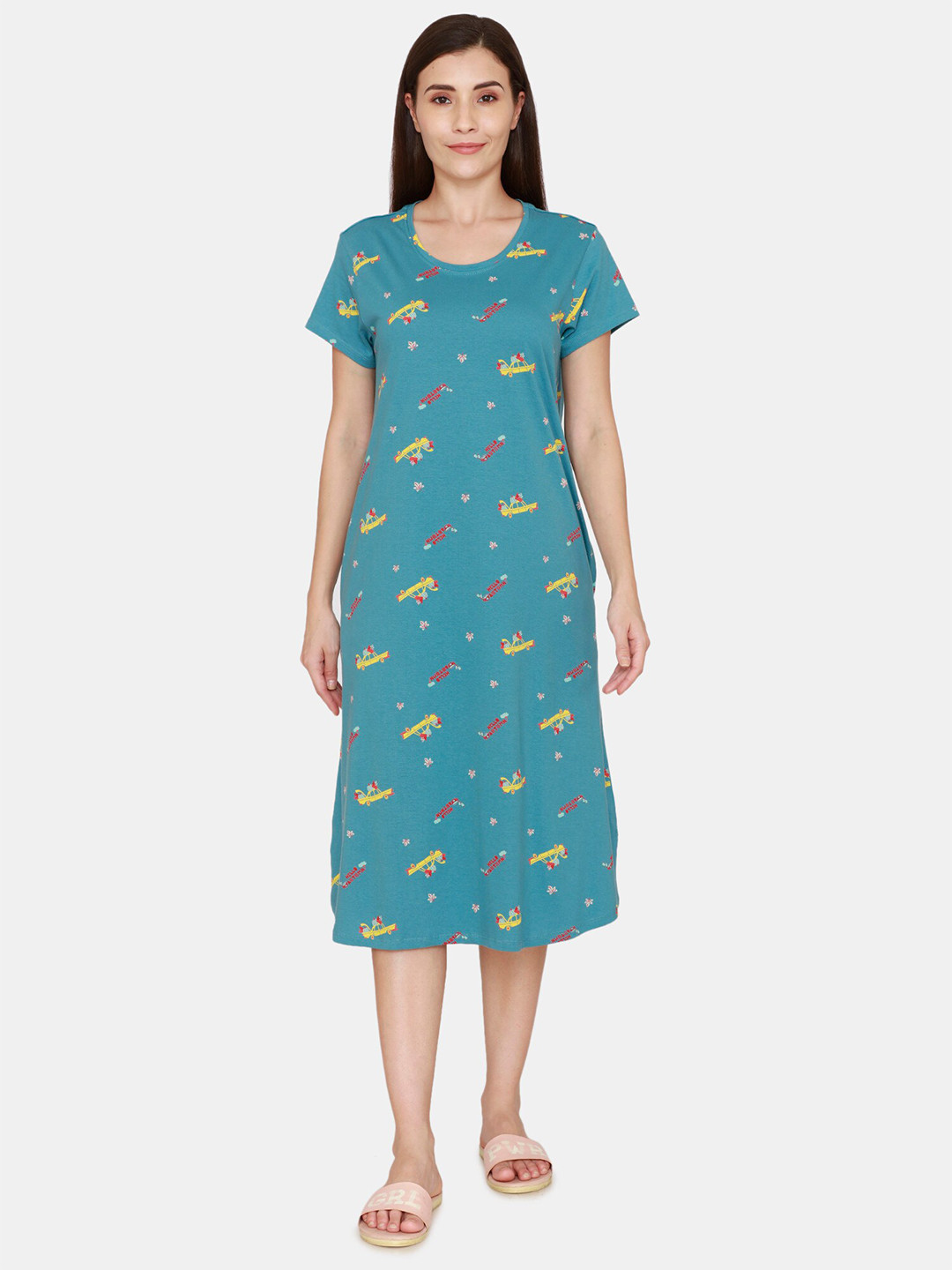 

Zivame Blue Printed Nightdress
