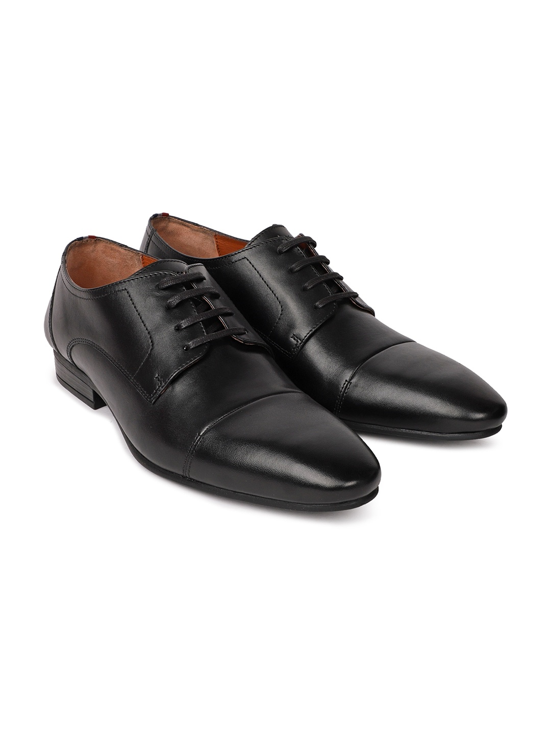 

GABICCI Men Black Solid Leather Formal Derbys