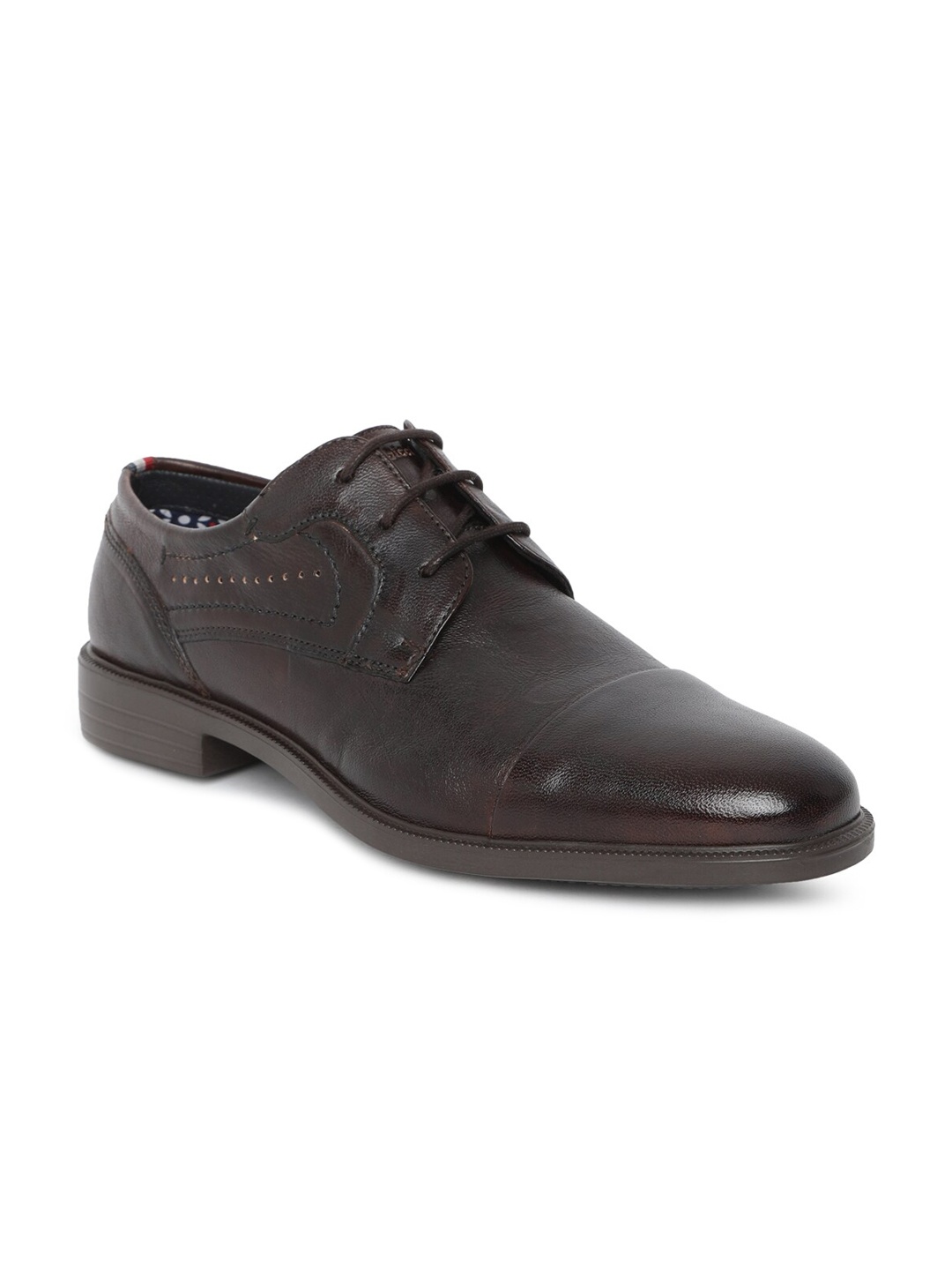 

GABICCI Men Brown Solid Leather Formal Derbys