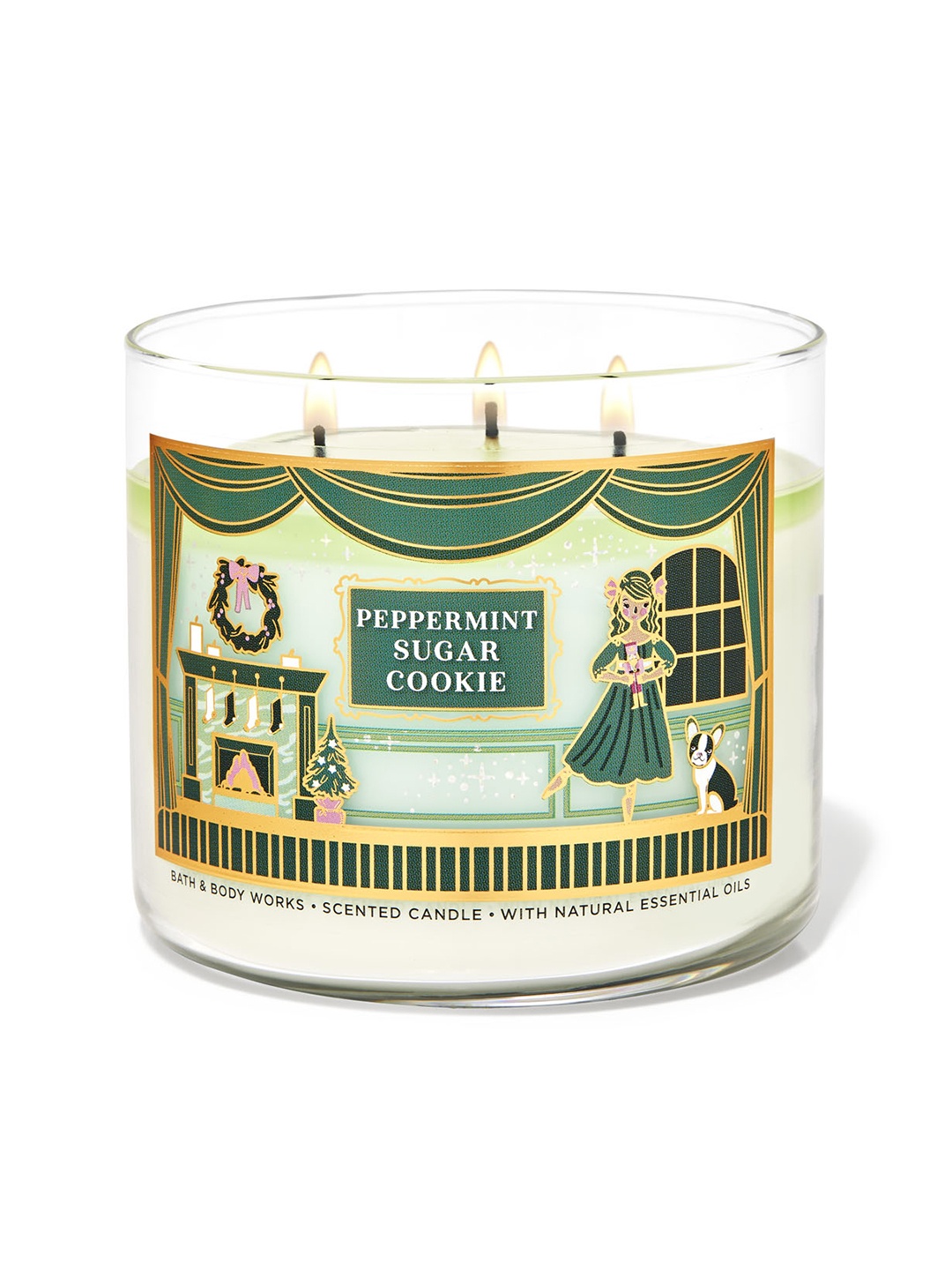 

Bath & Body Works Peppermint Sugar Cookie 3-Wick Candle - 411 g, Green