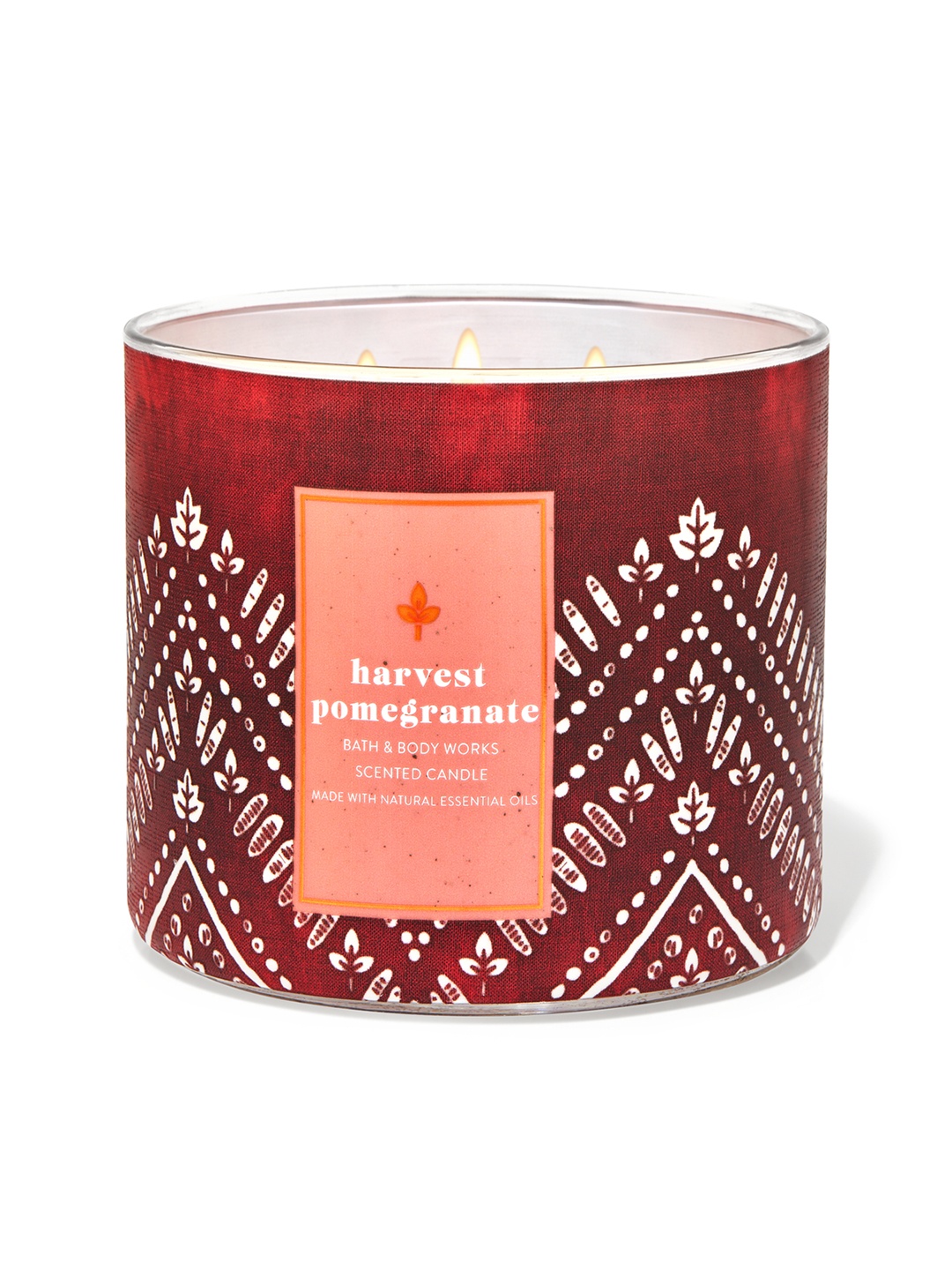 

Bath & Body Works Harvest Pomegranate 3-Wick Scented Candle - 411 g, Red