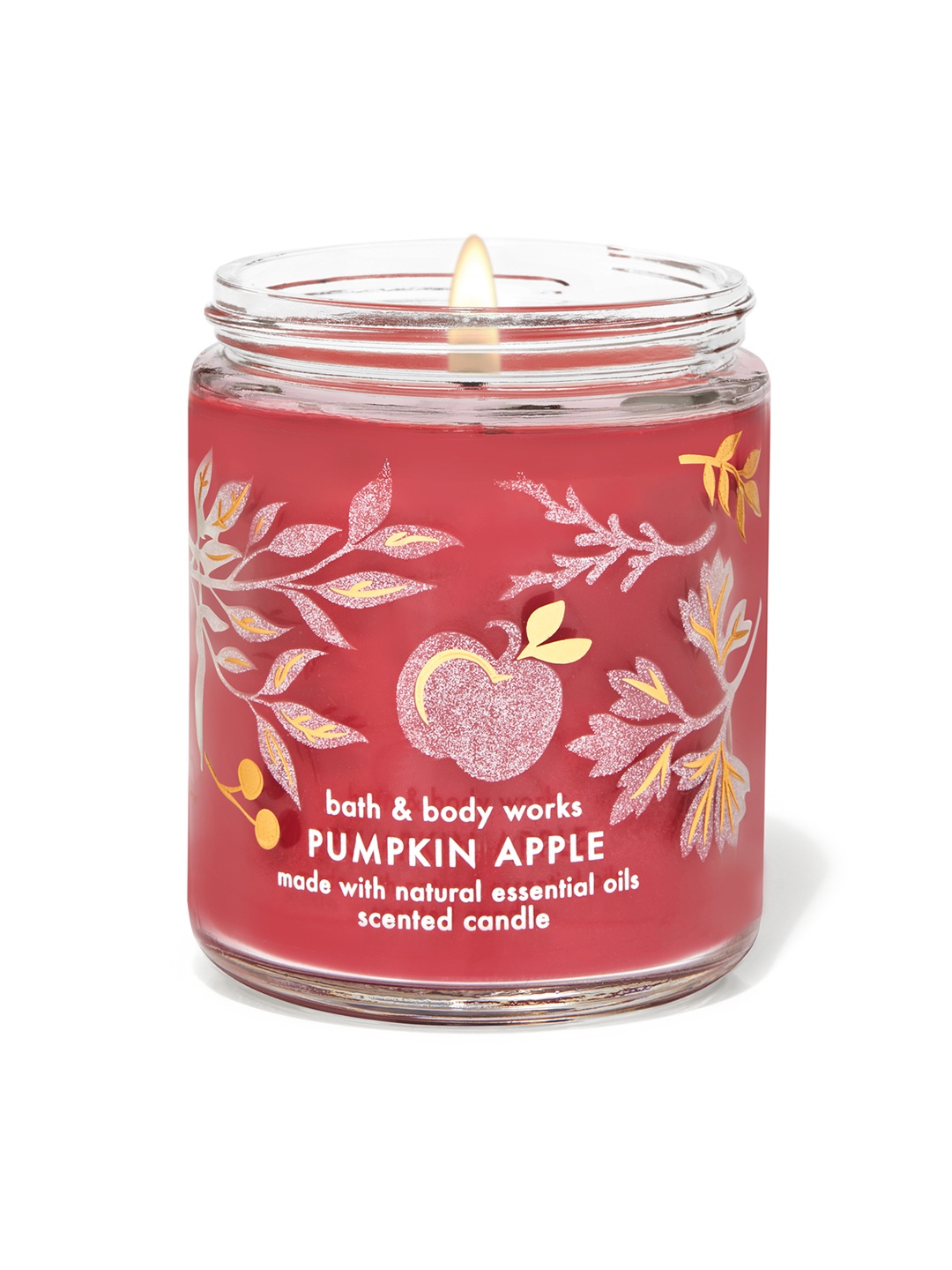

Bath & Body Works Pumpkin Apple Single Wick Candle - 198 g, Pink